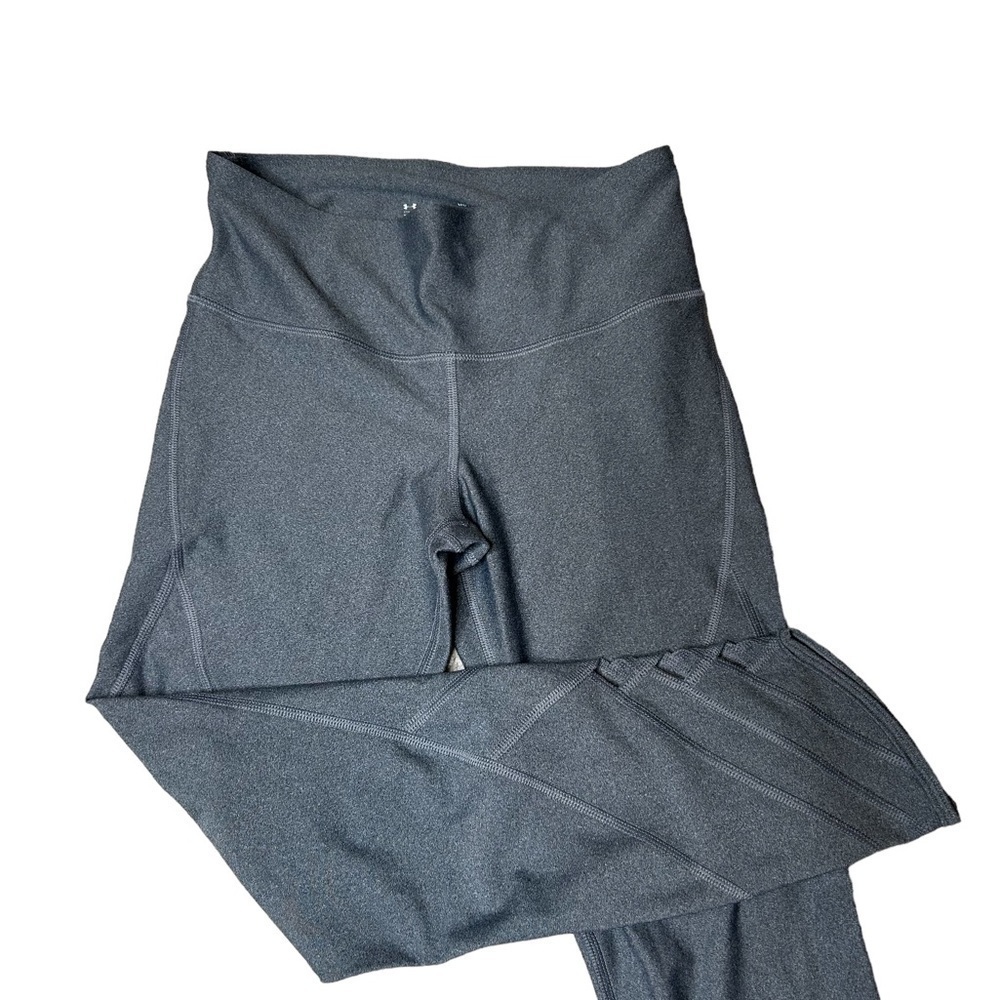 2/$30 Under Armour Gray HeatGear High-Rise Cutout Compression Crop Legging Sz M - Picture 4 of 10
